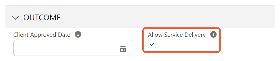 Allow Service Delivery checkbox