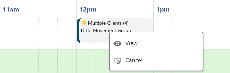 View or cancel options