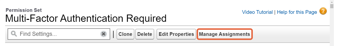 Manage assignments button